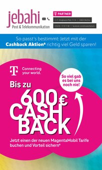 Post & Telekommunikation Jebahi Prospekt Bis zu 600€ CASH BACK mit  Seiten