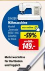 Nähmaschine von SINGER im aktuellen Lidl Prospekt für 149,00 €