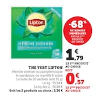 Thé Vert Menthe Intense - Lipton dans le catalogue Super U