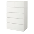 Kommode mit 6 Schubladen weiß von MALM für 149,00 € bei IKEA im Angebot Kommode mit 6 Schubladen weiß von MALM im aktuellen IKEA Prospekt
