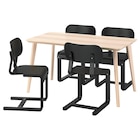 Tisch und 4 Stühle Eschenfurnier/schwarz Birkenfurnier Angebote von LISABO / LYCKAN bei IKEA Wunstorf für 518,96 €