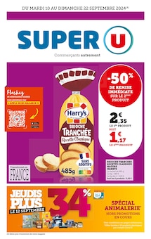 Prospectus Super U à Notre-Dame-d'Oé, "Super U", 1 page de promos valables du 10/09/2024 au 22/09/2024