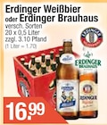 Weißbier von Erdinger im aktuellen Getränke City Prospekt für 16,99 €