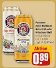 Aktuelles Hefe-Weißbier Naturtrüb Angebot bei REWE in Darmstadt ab 0,89 €