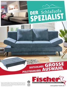 Sofa im Polstermöbel Fischer Prospekt "DER SCHLAFSOFA SPEZIALIST" mit 12 Seiten (Karlsruhe)