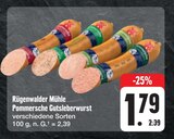 Pommersche Gutsleberwurst Angebote von Rügenwalder Mühle bei E center Erlangen für 1,79 €