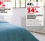 Promo Housse de couette reversible 200x200cm à 34,90 € dans le catalogue Super U à Brou