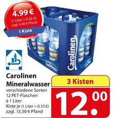Carolinen Mineralwasser bei famila Nordost in Bielefeld Carolinen Mineralwasser im Angebot bei famila Nordost Bielefeld für 12,00 €