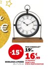 Horloge à poser en promo chez Hyper U Nantes à 16,99 €