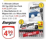 GLOBUS - Ultimate Lithium CR-Typ 2032 Angebot im Prospekt Ultimate Lithium CR-Typ 2032 bei GLOBUS im Prospekt "" für 4,99 €