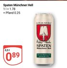 Münchner Hell Angebote von Spaten bei GLOBUS Gera für 0,89 €