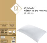 Oreiller "Mémoire de forme" - TEX HOME en promo chez Carrefour Le Grand-Quevilly à 12,99 €