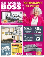 Aktueller SB Möbel Boss Prospekt "SCHRUMPFT DIE PREISE!" mit 12 Seiten