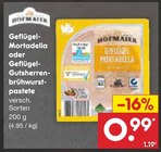 Geflügel-Mortadella oder Geflügel-Gutsherrenbrühwurstpastete Angebote von Hofmaier bei Netto Marken-Discount Hürth für 0,99 €