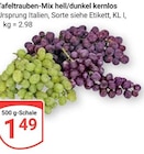 Aktuelles Tafeltrauben-Mix hell/dunkel kernlos Angebot bei GLOBUS in Leipzig ab 1,49 €