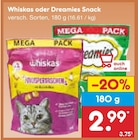 Whiskas oder Dreamies Snack Angebote bei Netto Marken-Discount Mülheim für 2,99 €