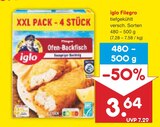 Filegro Angebote von iglo bei Netto Marken-Discount Castrop-Rauxel für 3,64 €