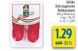 Juliska Echt ungarische Delikatsalami bei diska im Prospekt "" für 1,29 €