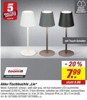 Akku-Tischleuchte Lio im toom Baumarkt Prospekt Akku-Tischleuchte Lio von toom im aktuellen toom Baumarkt Prospekt für 7,99 €