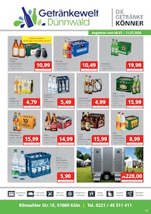 Bitburger im aktuellen Getränkewelt Dünnwald Prospekt (Köln) Bitburger im Getränkewelt Dünnwald Prospekt "DIE GETRÄNKEKÖNNER" mit 2 Seiten (Köln)