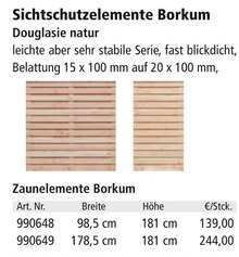 Sichtschutzelemente im aktuellen Holz Possling Prospekt für €139.00