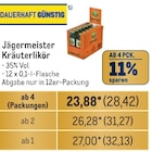 Kräuterlikör Angebote von Jägermeister bei Metro Frankfurt für 32,13 €