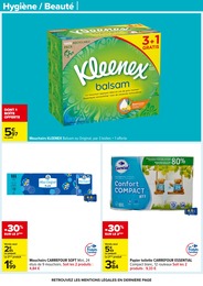 Prix et réduction Kleenex dans le prospectus Carrefour en cours Offre Kleenex dans le catalogue Carrefour du moment à la page 38