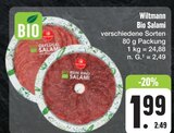 Bio Salami Angebote von Wiltmann bei E center Schwabach für 1,99 €