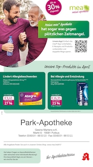 Aktueller mea - meine apotheke Prospekt (Putbus, 4 Seiten zum blättern mea - meine apotheke Prospekt Unsere April-Angebote mit 4 Seiten