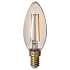 LED-Leuchtmittel E14 210 lm dimmbar/kerzenförmig Klarglas braun E von LUNNOM im aktuellen IKEA Prospekt