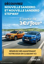 Catalogue Renault à Plaisir, avec 8 pages Prospectus Renault à Plaisir, "Découvrez Nouvelle Sandero et Nouvelle Sandero Stepway", 8 pages, 12/01/2021 - 17/01/2021