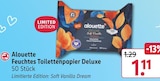 Feuchtes Toilettenpapier im Rossmann Prospekt Feuchtes Toilettenpapier Deluxe von Alouette im aktuellen Rossmann Prospekt für 1,11 €