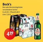 Bier oder Biermischgetränk Angebote von Beck's bei Getränke Hoffmann Erkelenz für 4,99 €