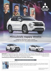 Aktueller Mitsubishi Werkstatt & Auto Prospekt in Lensahn und Umgebung, "Mitsubishi Happy Weeks" mit 1 Seite, 15.09.2025 - 13.10.2025