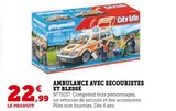 Ambulance avec secouristes et blessé - Playmobil en promo chez Hyper U Saintes à 22,99 €