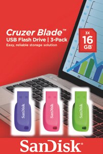 Pack de 3 clés USB Cruzer Blade 16 Go USB 2.0 - Office DEPOT à Le Chesnay Pack de 3 clés USB Cruzer Blade 16 Go USB 2.0 en promo chez Office DEPOT Le Chesnay à 15,95 €