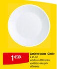 Assiette plate "Zelie" en promo chez Carrefour Mulhouse à 1,39 €