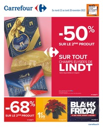 Catalogue Supermarchés de Carrefour Prospectus Carrefour, "-50% sur le 2ème produit", 56 pages, 22/11/2022 - 28/11/2022