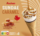 CÔNES GLACÉS SUNDAE CARAMEL AUCHAN - AUCHAN - Auchan Supermarché à Courbevoie CÔNES GLACÉS SUNDAE CARAMEL AUCHAN - AUCHAN en promo chez Auchan Supermarché Courbevoie à 2,00 €