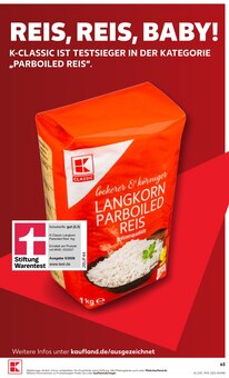Reis im Kaufland Prospekt "Hier bin ich richtig" mit 75 Seiten (Bonn)