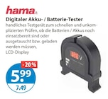 Digitaler Akku- / Batterie-Tester von hama im aktuellen V-Markt Prospekt für 5,99 €