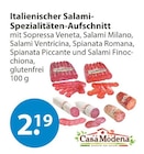 Italienischer Salami-Spezialitäten-Aufschnitt von Casa Modena im aktuellen V-Markt Prospekt für 2,19 €
