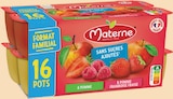 Compotes coupelles sans sucres ajoutés pomme, pomme framboise fraise - MATERNE à 4,01 € dans le catalogue Intermarché Hyper