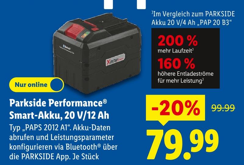 Smart-Akku, 20 V/12 Ah