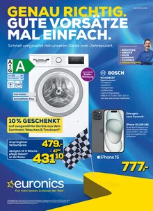 Waschmaschine im EURONICS Prospekt "GENAU RICHTIG. GUTE VORSÄTZE MAL EINFACH." mit 16 Seiten (Viersen)