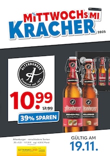 Getränkeland Prospekt der KW 47 "Mittwochskracher" Aktueller Getränkeland Prospekt "Mittwochskracher" Seite 1 von 1 Seiten