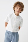Chemise col mao manches courtes unie en coton et lin à Monoprix Lagny dans Dampmart