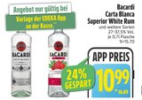 Carta Blanca Superior White Rum Angebote von Bacardi bei EDEKA Landshut für 10,99 €