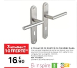 Poignées de porte à clé Sara - INSPIRE en promo chez LEROY MERLIN Poignées de porte à clé Sara - INSPIRE dans le catalogue LEROY MERLIN