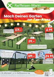 Tisch im Raiffeisen Rhein-Ahr-Eifel Handelsgesellschaft mbH Prospekt in Sankt Augustin Aktueller Raiffeisen Rhein-Ahr-Eifel Handelsgesellschaft mbH Prospekt mit Tisch, "Mach Deinen Garten zur Fan-Arena", Seite 1